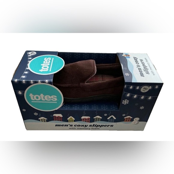 Totes Brown Slip-On Slippers with Suede Finish - Picture 5 of 6